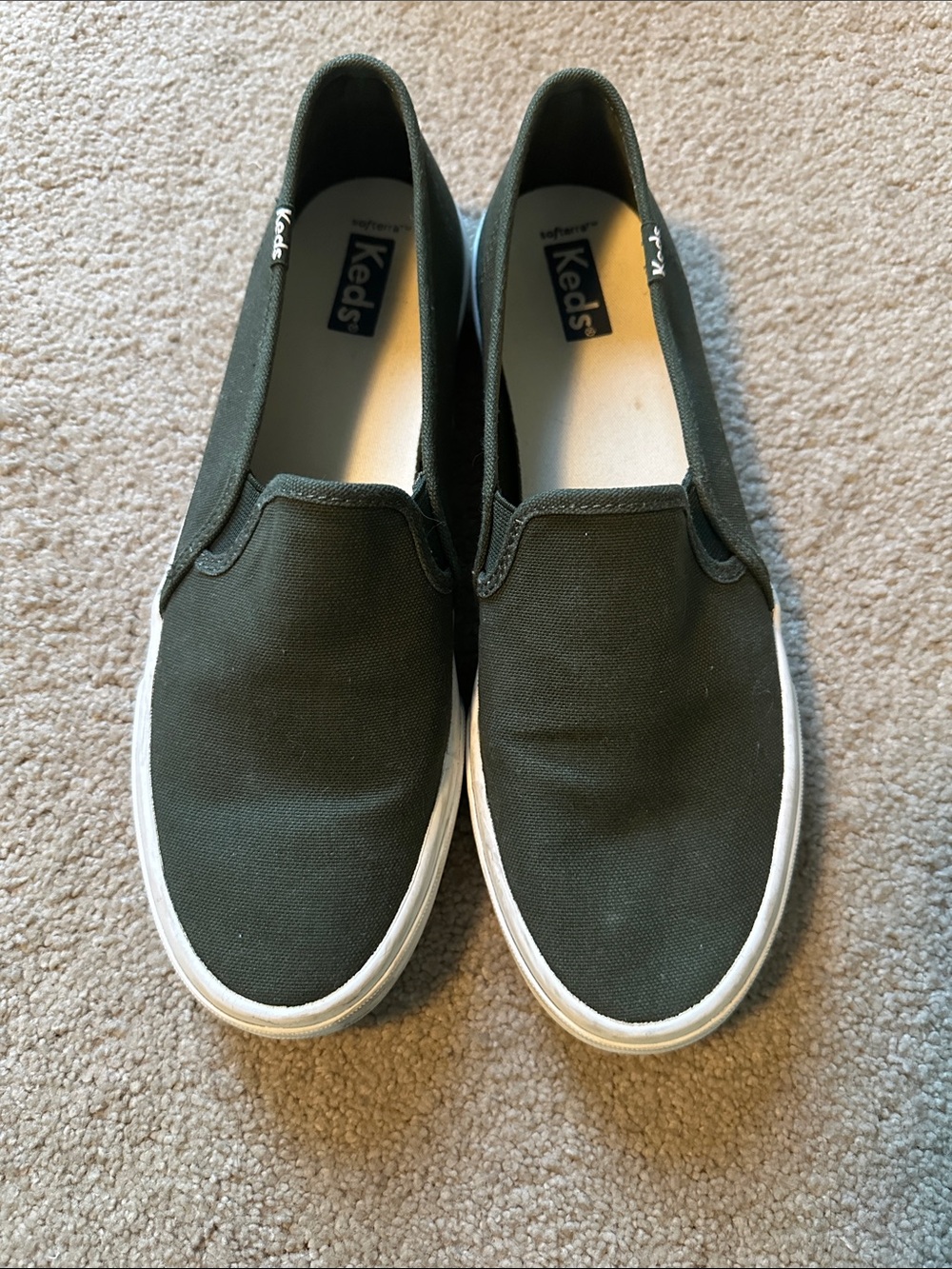 Keds Women’s Olive Forest Green Slip-On Canvas Loafers